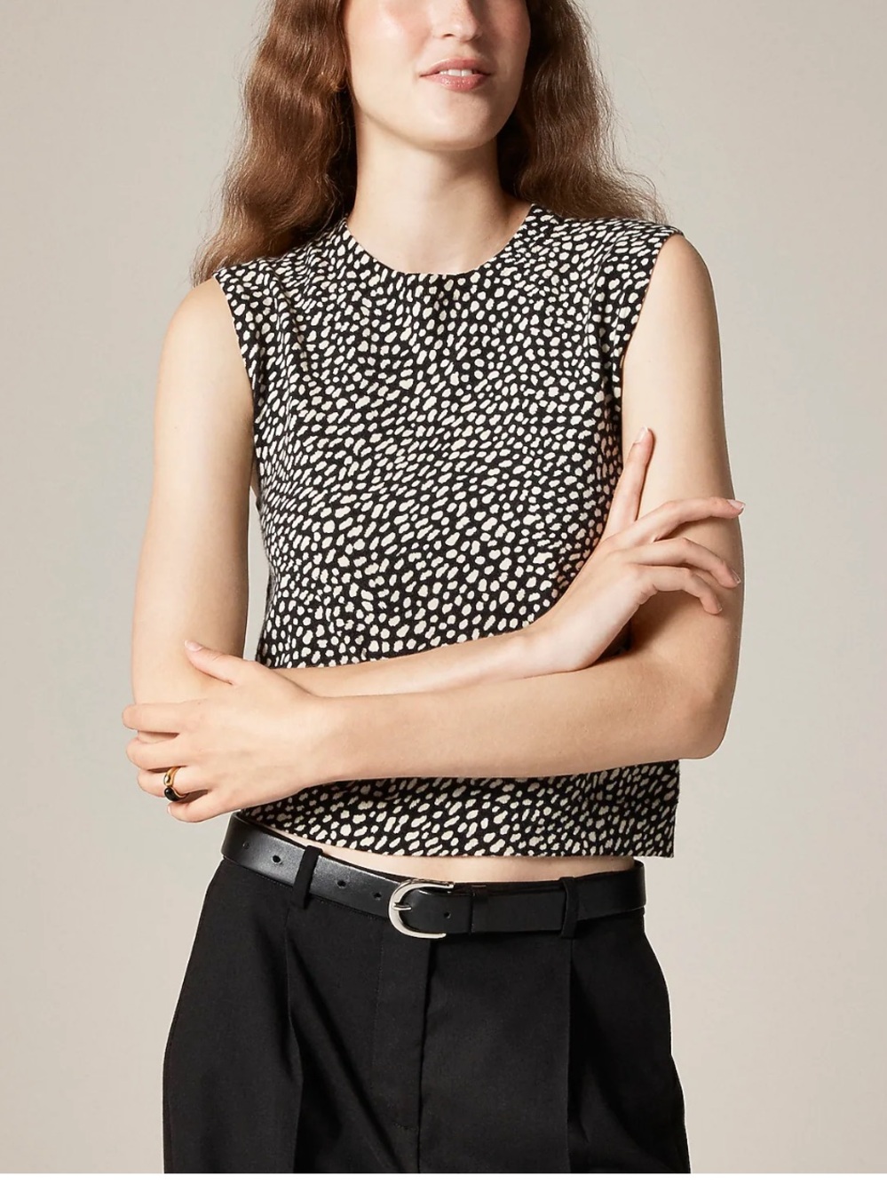 J. Crew Cashmere Featherweight Cropped Leopard Print Sweater